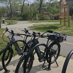 ride your ebike to New Belgium brewery along the French Broad River Arts District Greenway. Near The Radical Hotel.
